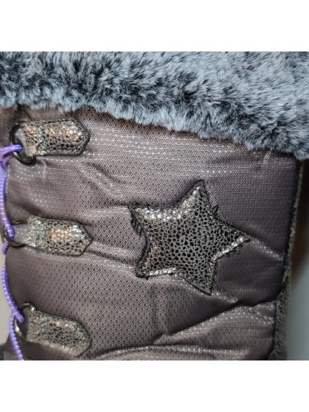 Elements Youth Girls Waterproof Star Pac Winter Boots Size 5 Grey Insulated